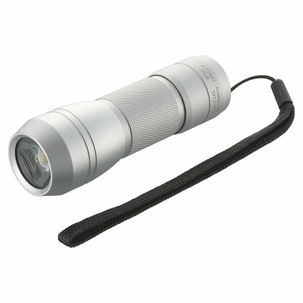 オーム電機 LHA-Y143-S LEDアルミライト (310lm/連続使用4時間/保護等級IPX4/照射距離140m/単4形×3本使用/携帯ストラップ付/アルミボディ) アルミボディ 懐中電灯 ピュアビーム