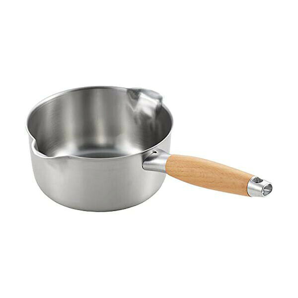Pans - 【3個セット】 ヨシカワ 片手鍋 ミルクパン 16cm IH・ガス火対応 日本製 アイカタ aikata 両口 注ぎやすい 1.4L PD3014 燕三条 深型 ソース プレゼント 木製 小型 調理用品 両口ステンレス ガス火 なべ ガス対応 一人用 人気商品
