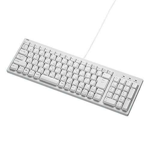 鼠标, 键盘, 输入机器 - サンワサプライ SKB-KG2WN2 有線コンパクトキーボード テンキー付き USB接続 日本語103キー メンブレン USB-PS/2変換アダプタ付き ホワイト 日本語配列 テンキー付 マウス コンパクト キーボード テンキー パソコン フルキーボード 高品質