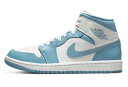 バスケットシューズ バッシュ スニーカー ジョーダン Jordan Wmns Air Jordan 1 Mid UNC W Sail/Worn Blue ストリ...
