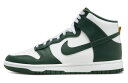 バスケットシューズ バッシュ スニーカー ダンク ナイキ Nike Dunk high Retro White/Noble Green ストリート