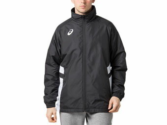 バスケットジャケット ウェア 秋冬物 アシックス Asics Warm Up Jacket Blk/Wht ランニング トレーニング 【MEN