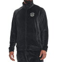 バスケットジャケット ウェア ベロア 秋冬物 アンダーアーマー UnderArmour UA Velour Track Jacket Black / Metallic Silver ストリート 【MEN'S】