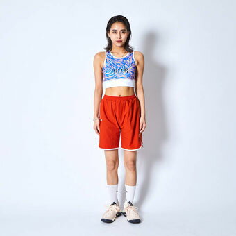 バスケットノースリーブ　タンクトップ ジュニア レディーズ ウェア アクター AKTR BREEZE CROP TOP BLUxL-ORANGE ウーメンズモデル 女性用 ストリート 【WOMEN'S】アパレル