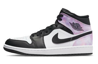 バスケットシューズ バッシュ スニーカー ジョーダン Jordan Air Jordan 1 Mid Zen Master Black/White/Purple ストリート