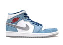 バスケットシューズ バッシュ スニーカー ジョーダン Jordan Air Jordan 1 Mid SE FRENCH BLUE/RED/GRAY ストリート