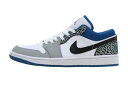 バスケットシューズ バッシュ スニーカー ジョーダン Jordan Air Jordan 1 Low SE WHITE/ BLUE-BLACK-CEMENT G...