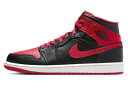 バスケットシューズ バッシュ スニーカー ジョーダン Jordan Air Jordan 1 Mid Alternate Bred Black/Red ストリート