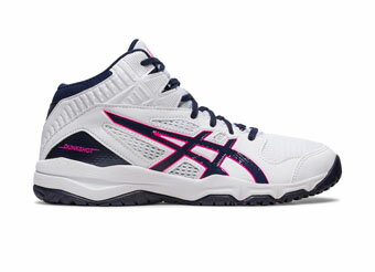 バスケットシューズ バッシュ アシックス Asics DUNKSHOT MB 9 GS White/Navy/Pink 【GS】キッズ