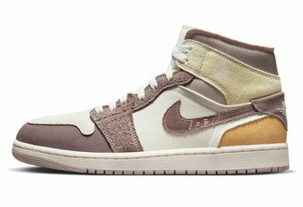 バスケットシューズ バッシュ スニーカー ジョーダン Jordan Air Jordan 1 Mid SE Craft Taupe Brown/Stone-Sail ストリート