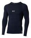 バスケットサポーター インナー トップ アンダーアーマー UnderArmour UA COLDGEAR ARMOUR COMPRESSION L/S CREW SHIRT Navy ランニング トレーニング ストリート