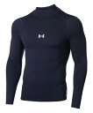 バスケットサポーター インナー トップ アンダーアーマー UnderArmour UA COLDGEAR ARMOUR COMPRESSION L/S MOCK SHIRT Navy ランニング トレーニング ストリート