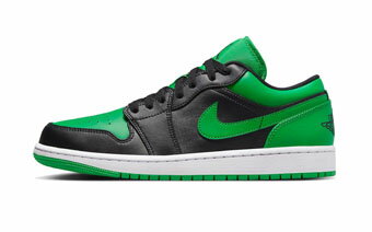 バスケットシューズ バッシュ スニーカー ジョーダン Jordan Air Jordan 1 Low Black/Lucky Green ストリート