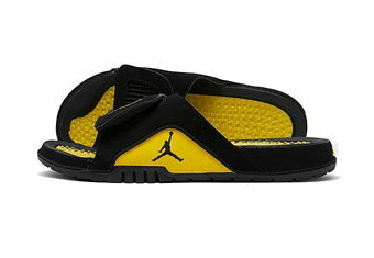 バスケットシューズ バッシュ スニーカー サンダル ジョーダン Jordan Jordan Hydro Retro 4 Slides Black/Tour Yellow ストリート