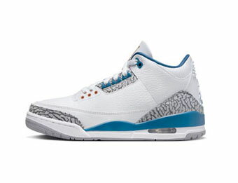 バスケットシューズ バッシュ スニーカー ジョーダン Jordan Air Jordan 3 Retro Wizards GS White/Blue ストリート 【GS】キッズ 1