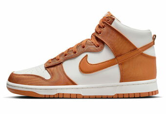 バスケットシューズ バッシュ スニーカー サテンキャンバス ナイキ Nike Dunk high Retro SE Monarch Brown/Sail ストリート