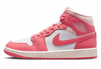 バスケットシューズ バッシュ スニーカー ジョーダン Jordan Wmns Air Jordan 1 Mid Sea Coral W White/Pink ストリート 