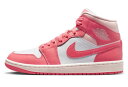 バスケットシューズ バッシュ スニーカー ジョーダン Jordan Wmns Air Jordan 1 Mid Sea Coral W White/Pink ストリート 【WOMEN 039 S】