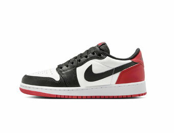 バスケットシューズ バッシュ スニーカー つま黒 ジョーダン Jordan Air Jordan 1 Low Retro OG　GS Black Toe GS White/Black/Red ストリート 【GS】キッズ