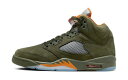 バスケットシューズ バッシュ スニーカー ジョーダン Jordan Air Jordan 5 Retro Army Olive/Orange/Black ストリート(4)