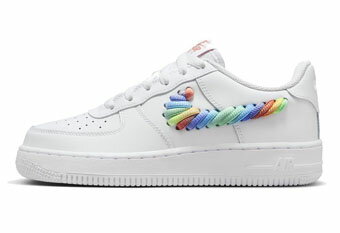 V[Y Xj[J[ iCL Nike Air Force 1 LV8 1 GS Rainbow Swoosh GS Whit/Multi Xg[g yGSzLbY