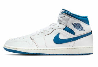 バスケットシューズ バッシュ スニーカー ジョーダン Jordan Air Jordan 1 Mid　Industrial Blue White/Blue ストリート