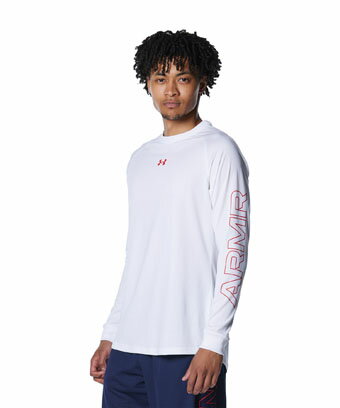 バスケットロング　Tシャツ ウェア アンダーアーマー UnderArmour UA Tech Graphic L/S T White/Red ランニング トレーニング ストリート 【MEN