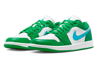 バスケ@TOKYO UltimateCollectionのバスケットシューズ バッシュ スニーカー ジョーダン Jordan Wmns Air Jordan 1 Low W Green/Aquatone/White ストリート 【WOMEN'S】｜アングル2