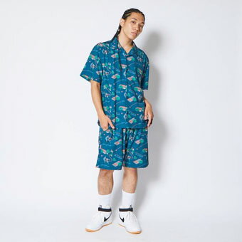バスケットTシャツ ウェア アクター AKTR ALOHA SHIRTS NAVY ストリート 【MEN'S】