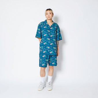 バスケットTシャツ ウェア アクター AKTR ALOHA SHIRTS NAVY ストリート 【MEN'S】