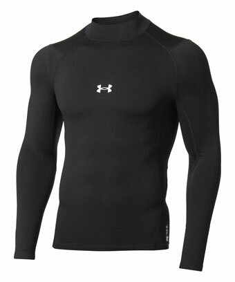 バスケットサポーター インナー トップ アンダーアーマー UnderArmour UA COLDGEAR ARMOUR COMPRESSION L/S MOCK SHIRT Black ランニング トレーニング ストリート
