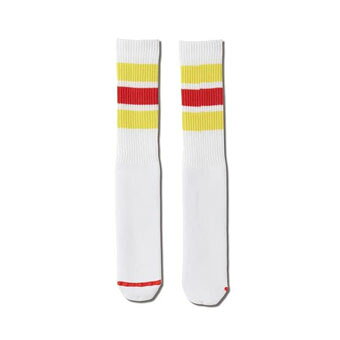 バスケットソックス ウェア クルーソックス アクター AKTR MONSTER SOCKS WHITExYELLOW