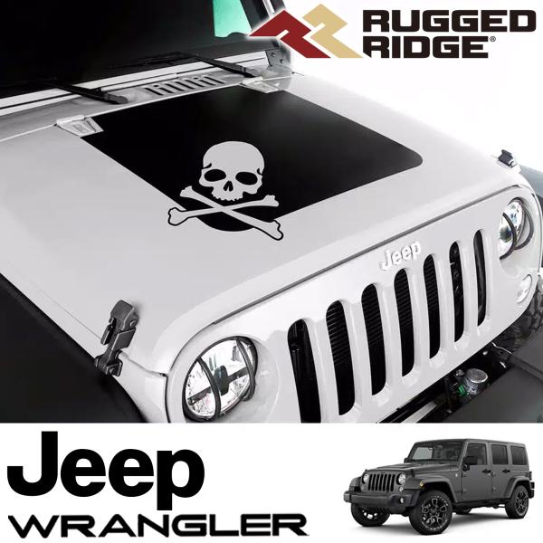 RUGGED RIDGE ボンネットデカール フードデカール スカル 07-18y ジープ JKラングラー 12300.13