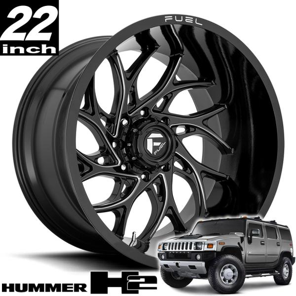FUEL OFFROAD フューエルオフロード RUNNER (ランナー) D741 グロスブラックミルド 22インチアルミホイール ハマーH2 オーバーフェンダーサイズ D74122208247