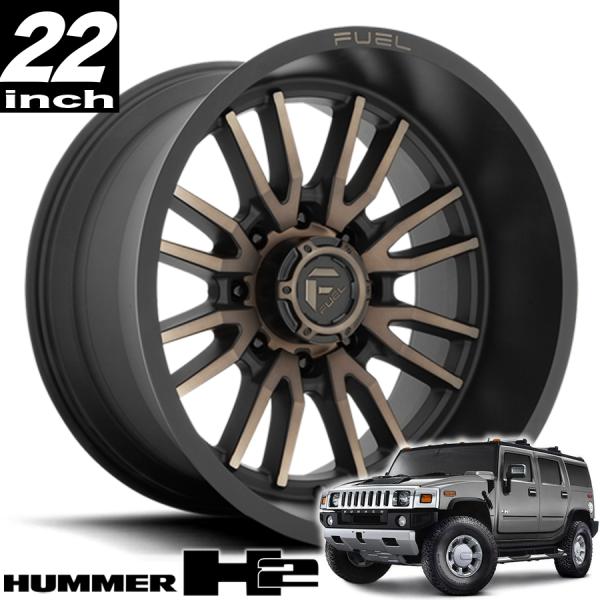 FUEL OFFROAD CLASH (クラッシュ) D762 マットブラック/ダークティント 22インチアルミホイール ハマーH2 オーバーフェンダーサイズ
