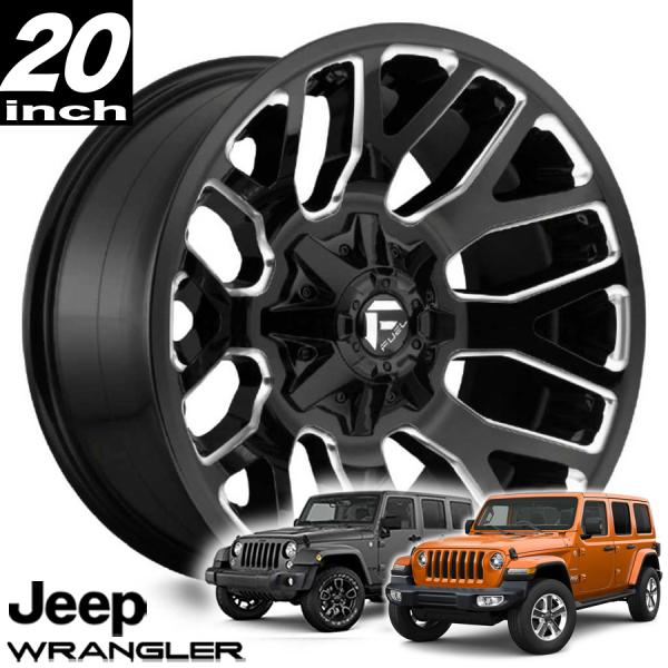 FUEL OFFROAD WARRIOR（ウォリアー）D623 グロスブラックミルド 20インチアルミホイール JKラングラー/JLラングラー/JTグラディエーター オーバーフェンダー用