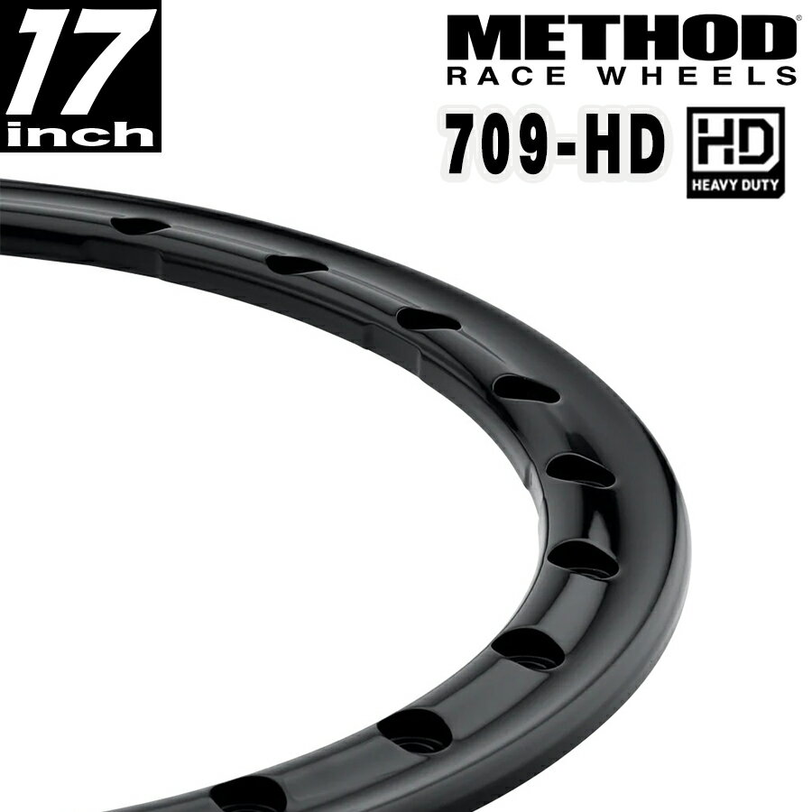 Rakuten - METHOD RACE WHEELS（メソッド) 709-HD専用 17インチ インパクトリング グロスブラック ノンビードロック