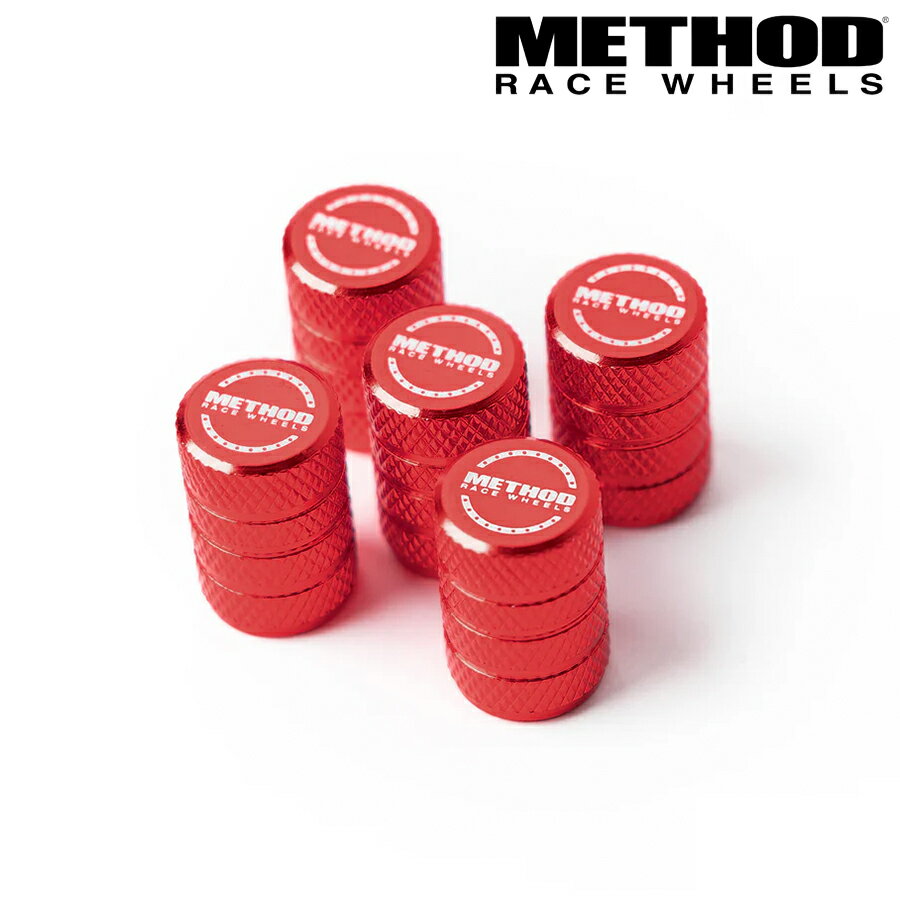 Rakuten - METHOD RACE WHEEL ( メソッドレースホイール ) エアバルブキャップ 5個セット レッド RED 赤色 エアバルブ ホイールバルブキャップ MH-VSC2