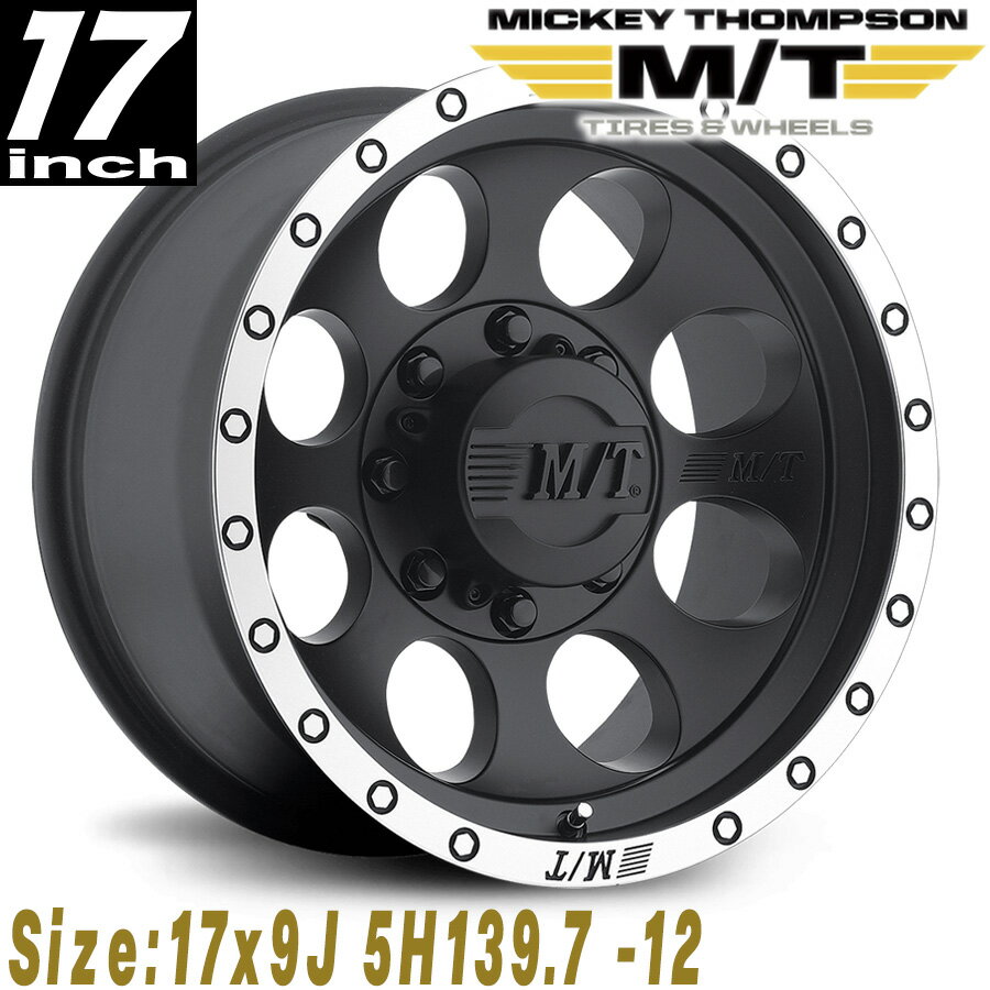 MICKEY THOMPSON (ミッキートンプソン) CLASSIC BAJA LOCK MATTE BLACK クラシック バハロック マットブラック 17インチアルミホイール 17x9J 5H 139.7 -12 ジープCJ/三菱ジープ/ジムニー MT1979402