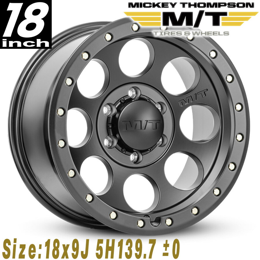 MICKEY THOMPSON (ミッキートンプソン) CLASSIC PRO SATIN BLACK クラシックプロ サテンブラック 18インチアルミホイール 18x9J 5H 139.7 ±0 ジープCJ/三菱ジープ/ジムニー MT274668