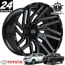 TIS OFFROAD 554BM グロスブラックミルド 24インチアルミホイール 24x14 6H135/139.7 -76 150プラド/GUN125ハイラックス/FJクルーザー オーバーフェンダー用(2)