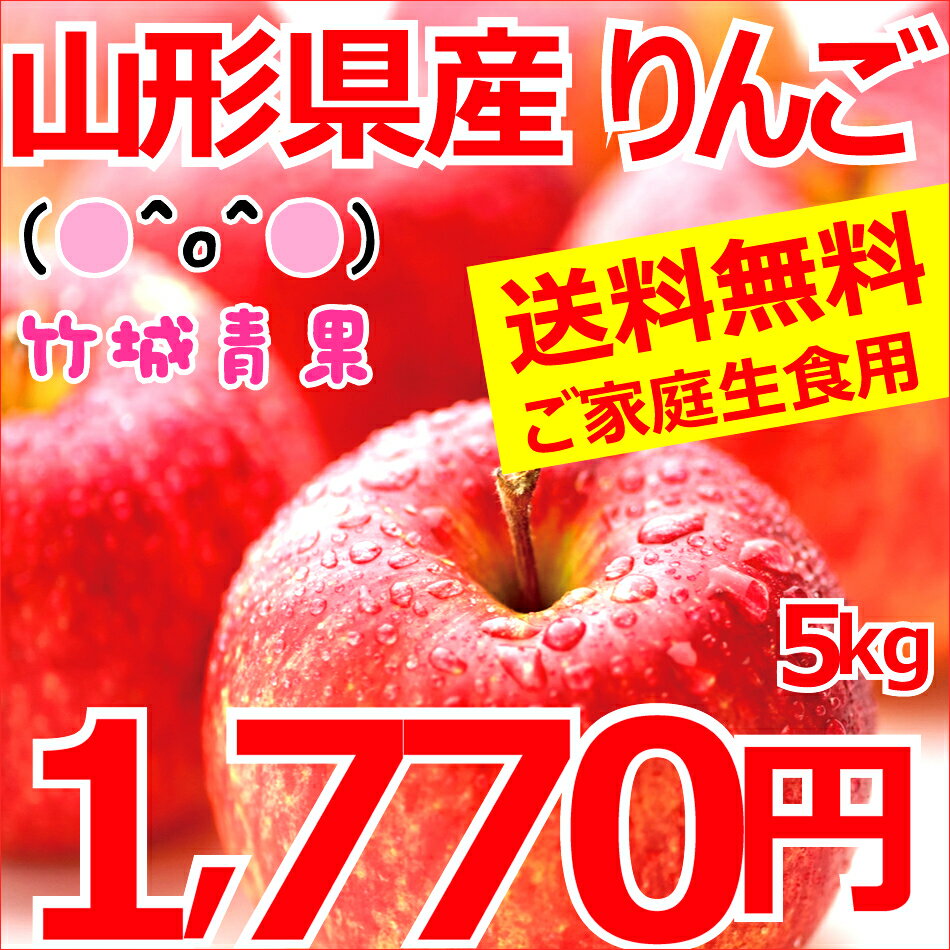 【あす楽対応/送料無料】山形県産 ご家庭用 りんご サンふじ 5kg(13玉〜20玉入り/生食可)【山形産/りんご/リンゴ/林檎/蜜入り/訳あり/わけあり/自宅用/家庭用/人気/売れ筋/5キロ/産地直送/お取り寄せ】