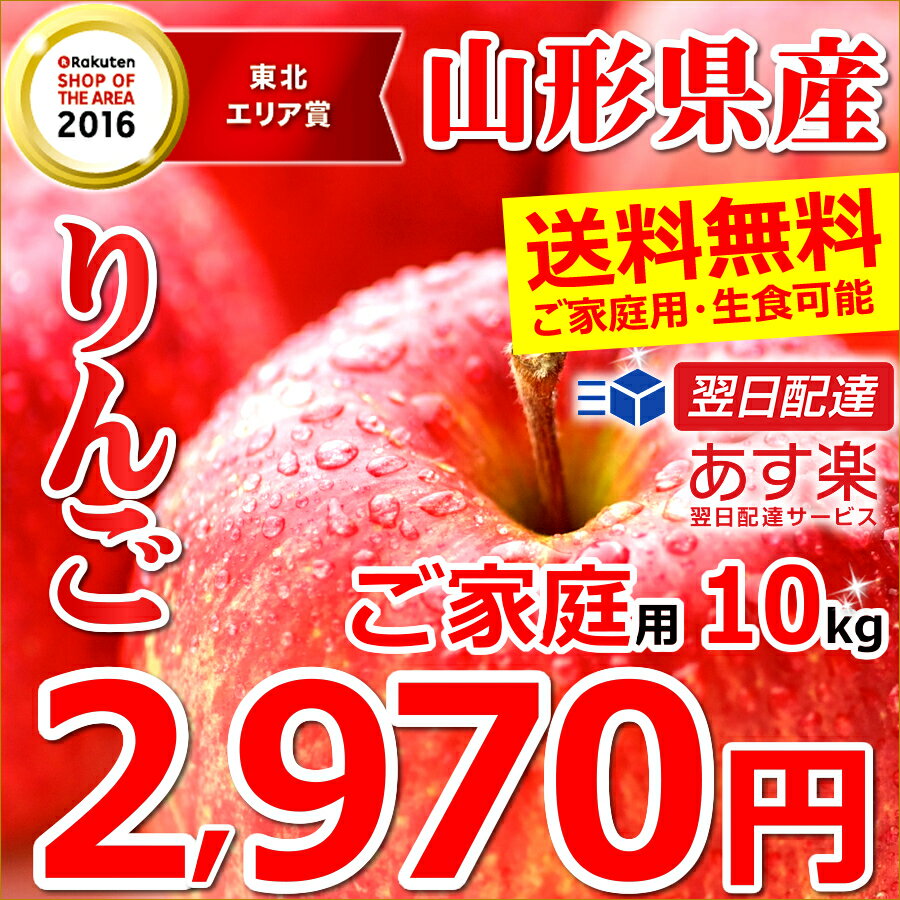 りんご 山形県産 ふじ(サンふじ) ご家庭用 生食用