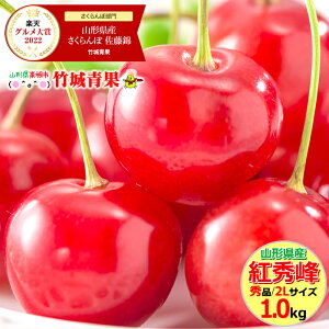 【あす楽対応 クール冷蔵便 出荷中】さくらんぼ 紅秀峰 1kg (露地/秀品/2Lサイズ/バラ詰め)【サクランボ 山形県】【御中元 お中元 夏 ギフト 送料無料 暑中見舞い 残暑見舞い プレゼント 果物 フルーツ 人気 産地直送 お取り寄せ 贈り物】