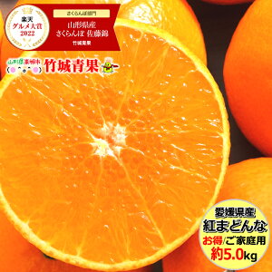 【11月下旬〜日時指定OK】愛媛県産 ご家庭用 みかん 紅まどんな 5kg(13玉〜30玉入)【愛媛産/みかん/ミカン/蜜柑/訳あり/わけあり/自宅用/家庭用/果物/フルーツ/人気/売れ筋/5キロ/愛媛県/送料無料/お取り寄せ】