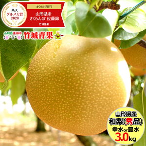 【9月上旬〜日時指定OK】山形県産 和梨 3kg(幸水or豊水/秀品/6玉〜12玉入り)【山形産/幸水/豊水/なし/ナシ/梨/和梨/ギフト/贈り物/贈答用/プレゼント/人気/売れ筋/ランキング/産地直送/旬/送料無料/お取り寄せ】