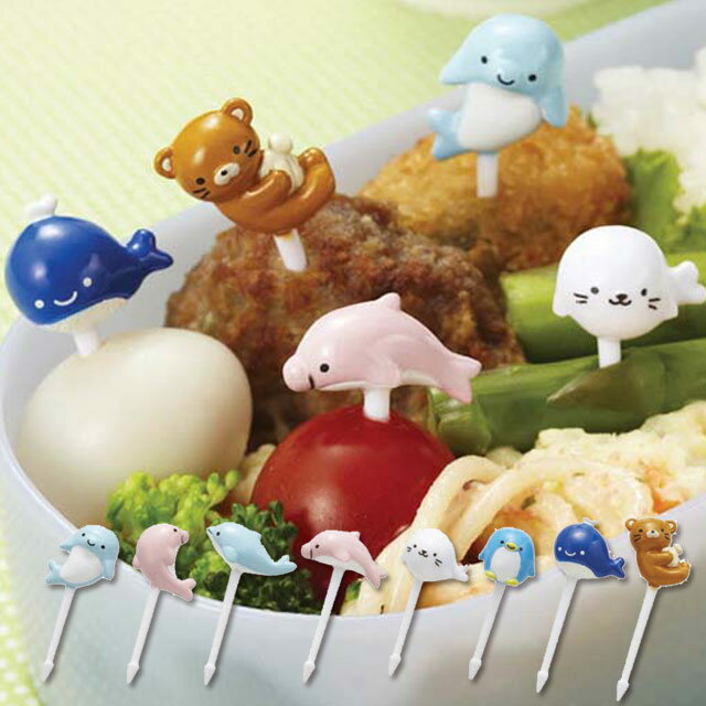 イルカと海のおともだちピック【キャラ弁 キャラ弁グッズ デコ弁 お弁当 ピック】 оお弁当グッズ_おかず_お弁当_グッズ_ピックス'　【メール便可】