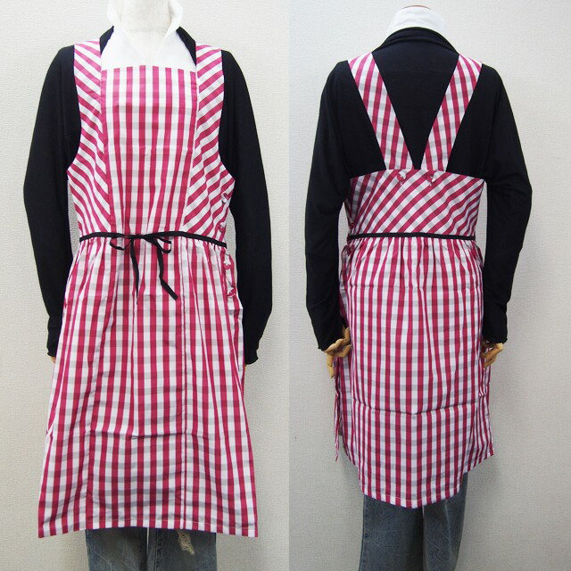 CDFベーシック ロングエプロン/お料理教室 おしゃれ 母の日 かわいい エプロン 大人可愛い 重ね着 ギフト 贈り物 縞模様ビスク ピクニック 弁当箱 大人用...