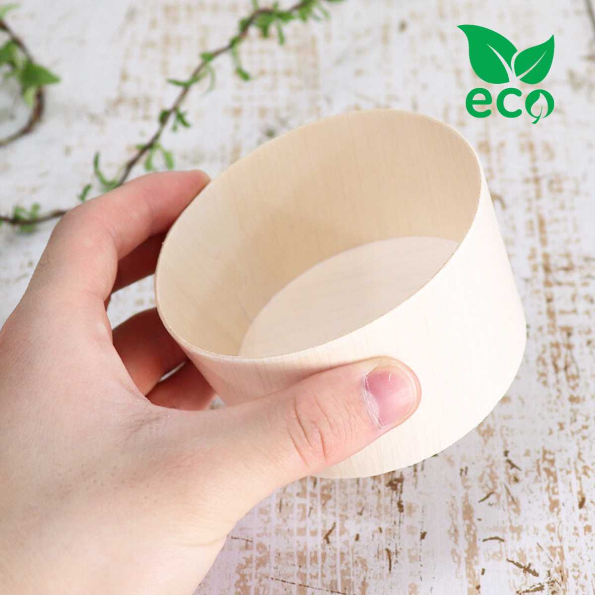 木製 薄板 容器 ファルカタ エコウッド容器 FLR-07B 85φ×50h 1000個セット 業務用 大容量 パッケージ お弁当箱 折箱 わっぱ ちらし寿司 ...