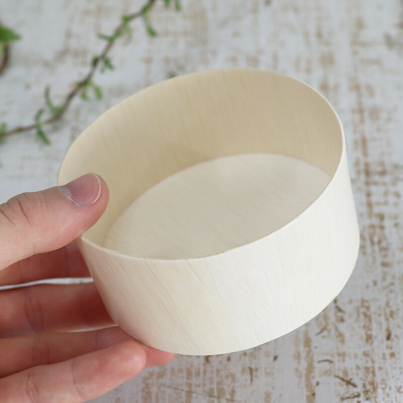 木製 薄板 容器 ファルカタ エコウッド容器 FLR-08B 95φ×45h 500個セット 業務用 大容量 パッケージ お弁当箱 折箱 わっぱ ちらし寿司 チ...